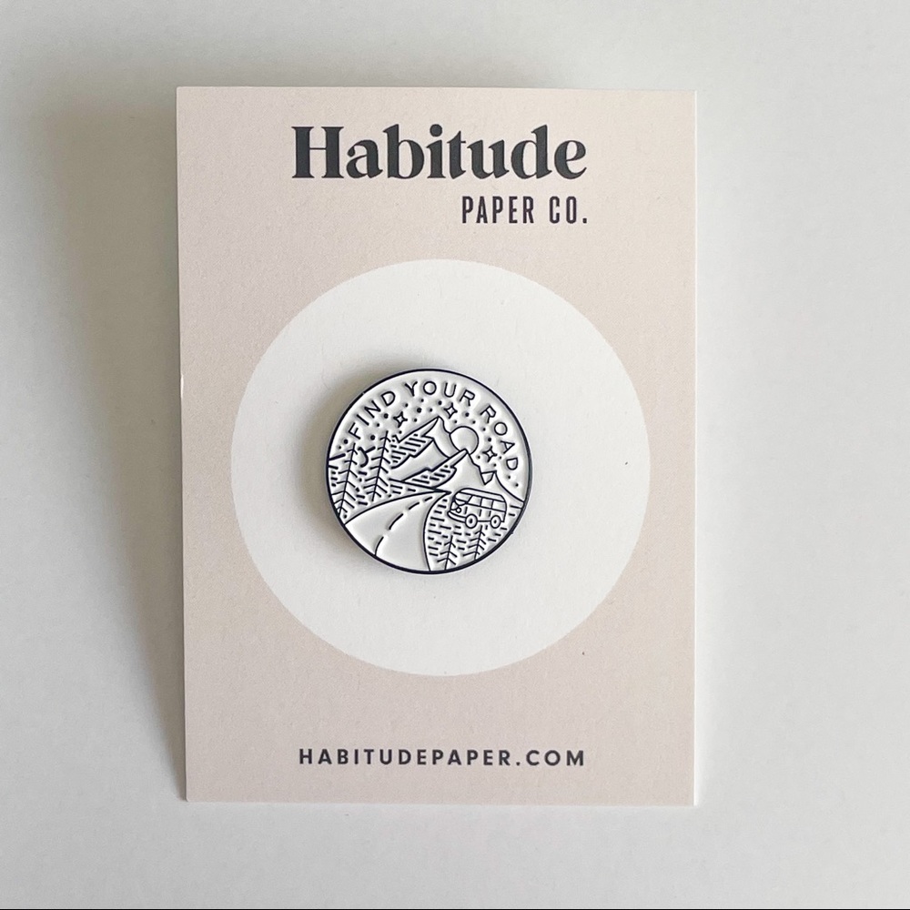 Find Your Road Enamel Pin Brooch - Picture 3 of 3